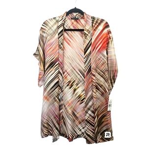 Josie natori women's abstact print 100% silk robe size small